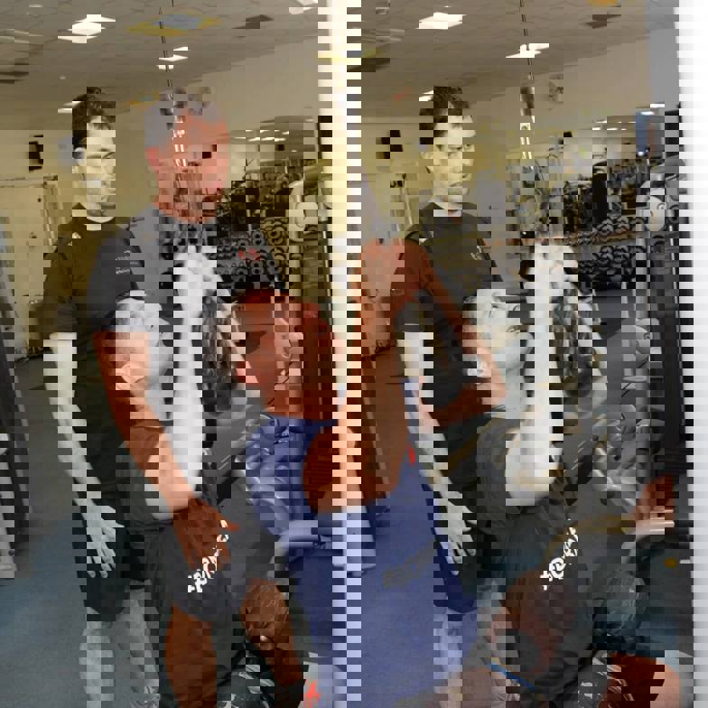 Person using exercise equipment